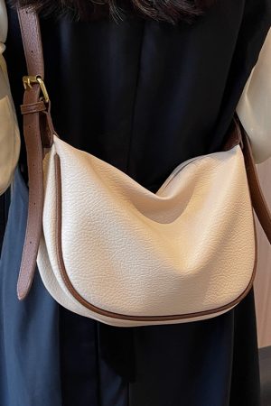 Women's Minimalist Textured Tote Bag - Casual Versatile Underarm Crossbody Bag for Summer 2025 Retro Fashion