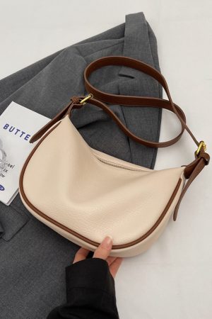 Women's Minimalist Textured Tote Bag - Casual Versatile Underarm Crossbody Bag for Summer 2025 Retro Fashion