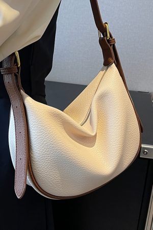 Women's Minimalist Textured Tote Bag - Casual Versatile Underarm Crossbody Bag for Summer 2025 Retro Fashion