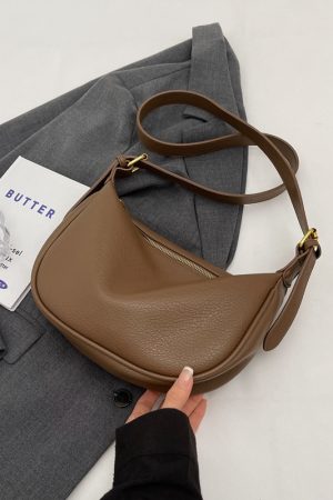 Women's Minimalist Textured Tote Bag - Casual Versatile Underarm Crossbody Bag for Summer 2025 Retro Fashion