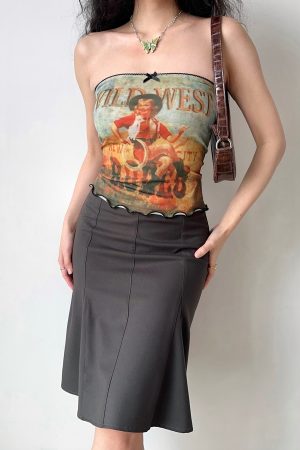 Women's Off-Shoulder Strapless Top - European and American Style Short Printed Wrap Vest for Hot Girl Look