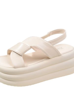 Women's Open-Toe Platform Sports Sandals - Trendy Thick-Soled Roman Style for 2025 Summer, Versatile and Comfortable Footwear