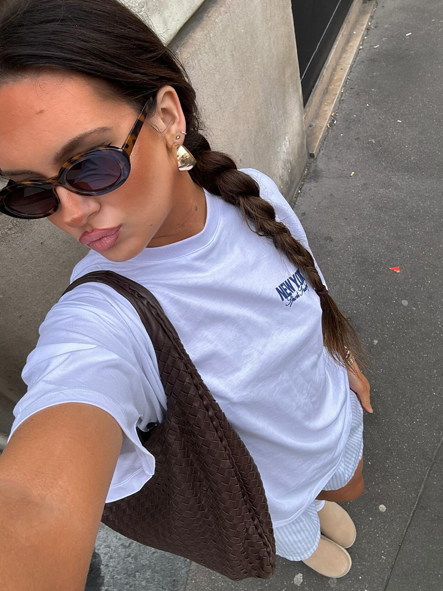 Women's Oversized Retro Minimalist Slogan Short Sleeve T-Shirt - Clean Fit, 90s National Trend Hot Girl Style Women's Oversized Retro Minimalist Slogan Short Sleeve T-Shirt - Clean Fit, 90s National Trend Hot Girl Style