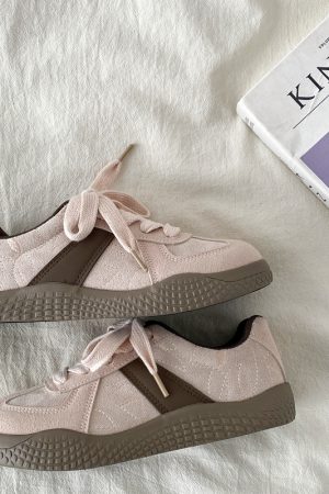 Women's Pink Platform Sneakers - Ugly Cute Big Head Design, Thick-Soled Casual Sports Shoes, 2025 Spring Style