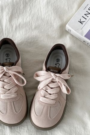 Women's Pink Platform Sneakers - Ugly Cute Big Head Design, Thick-Soled Casual Sports Shoes, 2025 Spring Style