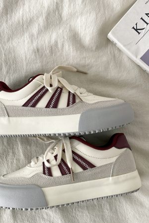 Women's Retro Color-Block Thick-Soled Sneakers - Versatile Casual Sports Shoes for 2025