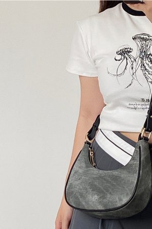 Women's Retro Crescent Bag - Spring Summer Underarm Crossbody Handbag for Stylish 2025 Niche Fashion