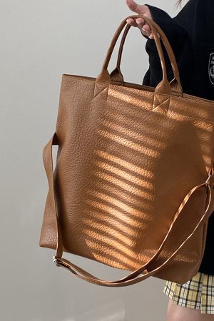 Women's Retro Korean Large Capacity Tote Bag - Stylish Shoulder Crossbody Bag for Everyday Use