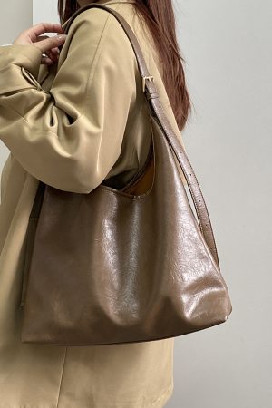 Women's Retro Large Capacity Tote Bag - Spring Summer 2025 Niche Design Crossbody Shoulder Bag for Commuting