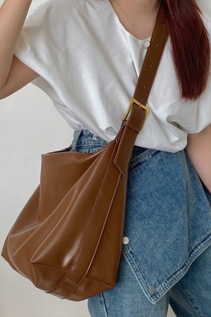 Women's Retro Large Tote Bag - Spring Summer 2025 Crossbody Shoulder Bag with Niche Design