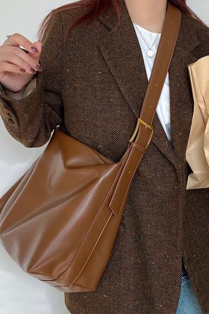 Women's Retro Large Tote Bag - Spring Summer 2025 Crossbody Shoulder Bag with Niche Design