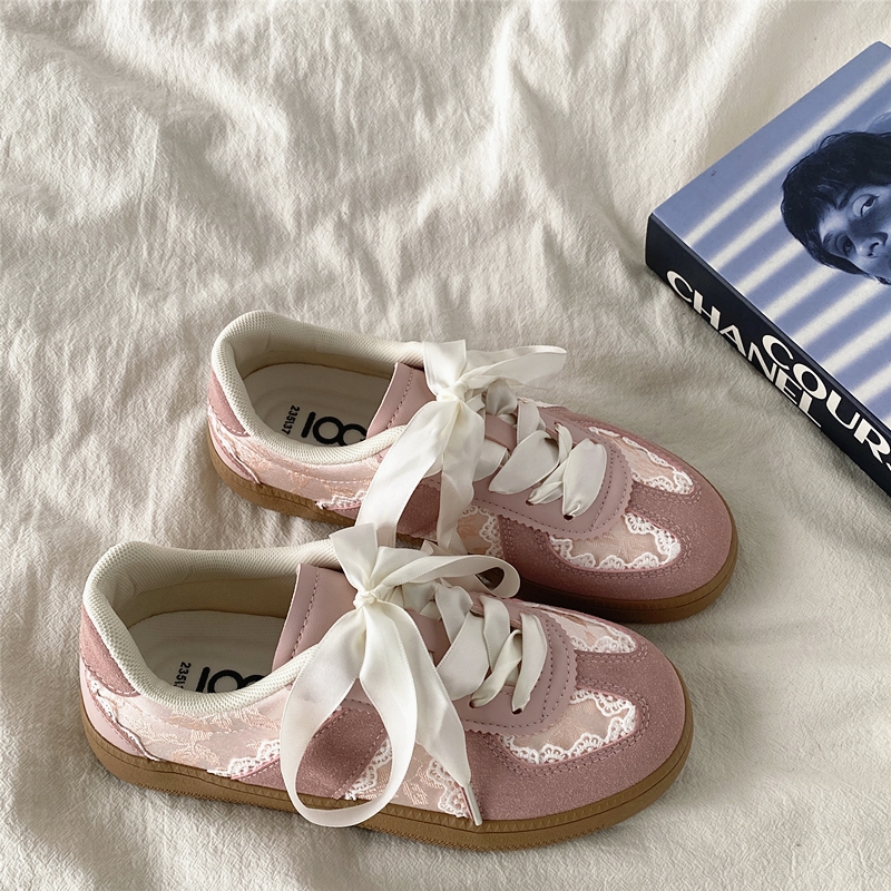 Women's Retro Thick-Soled Sneakers - Silver Lace-Up Design, Breathable White, Spring 2025 Fashion Women's Retro Thick-Soled Sneakers - Silver Lace-Up Design, Breathable White, Spring 2025 Fashion