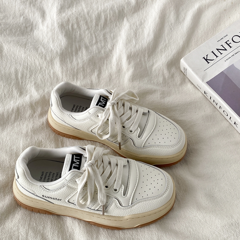 Women's Retro Thick-Soled White Sneakers - 2025 Spring Sports Casual Shoes, Versatile Design for Everyday Style Women's Retro Thick-Soled White Sneakers - 2025 Spring Sports Casual Shoes, Versatile Design for Everyday Style