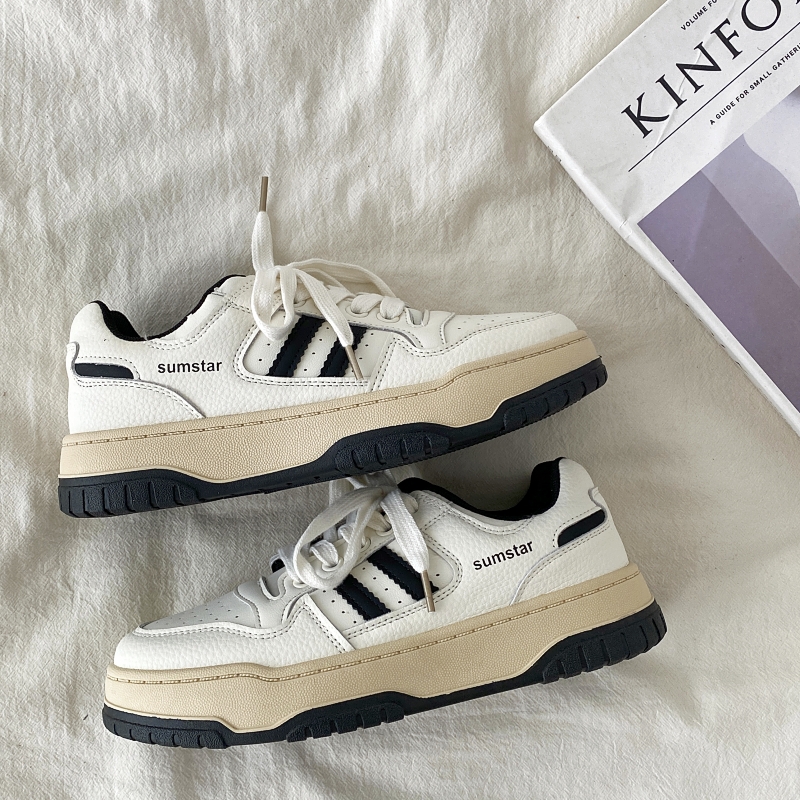 Women's Retro Thick-Soled White Sneakers - 2025 Spring Sports Casual Shoes, Versatile Design for Everyday Style Women's Retro Thick-Soled White Sneakers - 2025 Spring Sports Casual Shoes, Versatile Design for Everyday Style