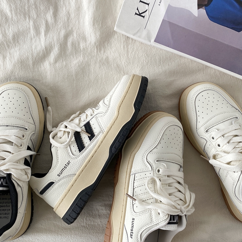 Women's Retro Thick-Soled White Sneakers - 2025 Spring Sports Casual Shoes, Versatile Design for Everyday Style Women's Retro Thick-Soled White Sneakers - 2025 Spring Sports Casual Shoes, Versatile Design for Everyday Style