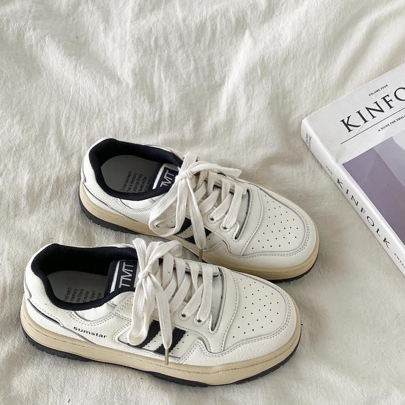 Women's Retro Thick-Soled White Sneakers - 2025 Spring Sports Casual Shoes, Versatile Design for Everyday Style Women's Retro Thick-Soled White Sneakers - 2025 Spring Sports Casual Shoes, Versatile Design for Everyday Style