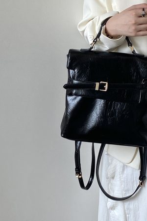 Women's Retro Tote Bag - Korean Style High-End Commuter Backpack, Versatile Design for Everyday Use, 2025 Trendy Aesthetic