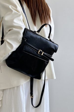 Women's Retro Tote Bag - Korean Style High-End Commuter Backpack, Versatile Design for Everyday Use, 2025 Trendy Aesthetic