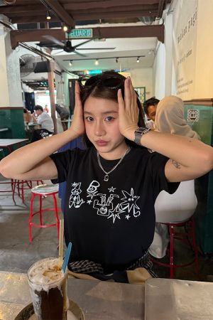 Women's Round Neck Printed Short Sleeve T-Shirt - Casual Loose Fit Summer Top, Versatile Style for Everyday Wear