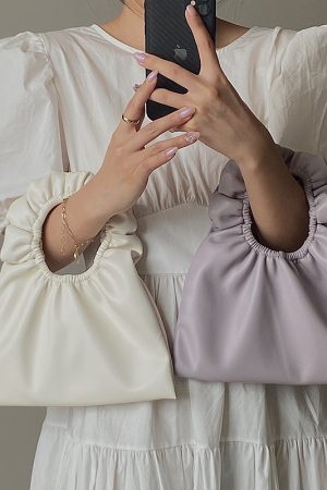 Women's Ruffled Cloud Handheld Mini Bag - Cute Spring/Summer Design for 2025, Trendy Niche Style