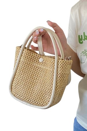 Women's Spring Summer Small Bucket Bag - Niche Design Shoulder Crossbody Handbag with Matching Mother Bag