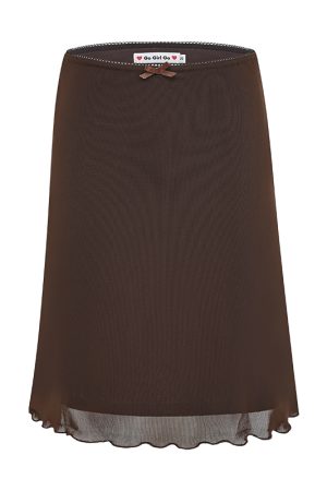 Women's Summer Bodycon Skirt - Retro Solid Color Lace Mesh Mini Skirt, European American Style, Y2K Fashion