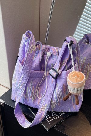 Women's Summer Canvas Tote Bag, Versatile Commuter Crossbody with Large Capacity, Casual Style for Students and Everyday Use