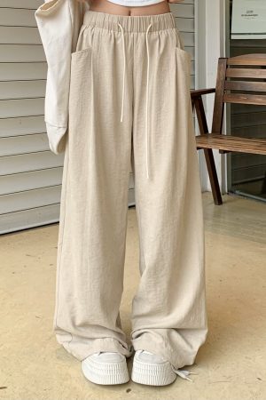 Women's Summer Wide-Leg Casual Pants - Versatile Thin Textured Milk Fiber Draped Design