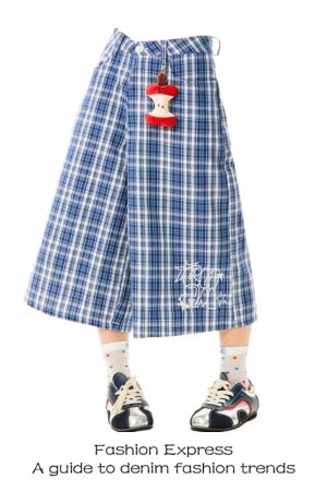 Women's Summer Wide-Leg Shorts - Japanese Retro Plaid Embroidered Loose Straight Fit Casual Seven-Point Pants