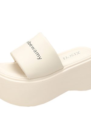 Women's Thick-Soled One-Strap Casual Sandals - Stylish Summer Beach Slippers for Outdoor Wear, 2025 Fashion Trend