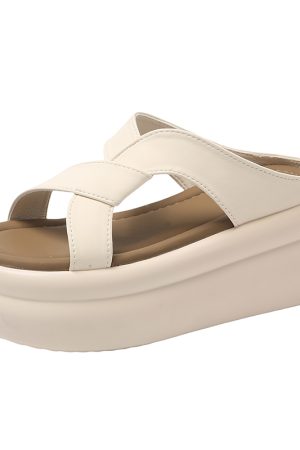 Women's Thick-Soled Platform Sandals - 2025 Summer Style High-Heeled Casual Flip-Flops for Beach Fashion