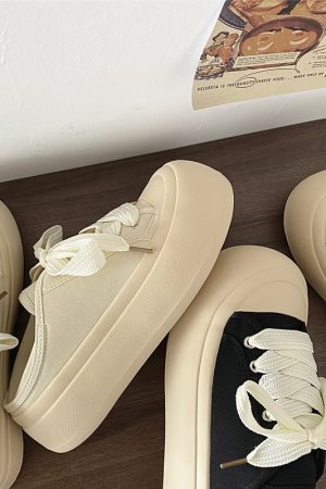 Women's Two-Way Thick-Soled Height-Increasing Canvas Shoes - Spring 2025 Versatile Ugly Cute Big-Head Little White Shoes