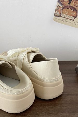 Women's Two-Way Thick-Soled Height-Increasing Canvas Shoes - Spring 2025 Versatile Ugly Cute Big-Head Little White Shoes