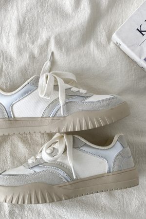 Women's Versatile White Sneakers - Chic Spring 2025 Casual Sports Shoes for Students, Trendy & Comfortable
