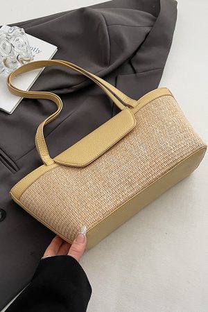 Womenâ€™s Woven Shoulder Bag - Casual Large Capacity for Spring/Summer 2025 Fashion