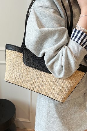 Womenâ€™s Woven Shoulder Bag - Casual Large Capacity for Spring/Summer 2025 Fashion