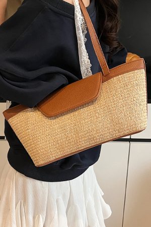 Womenâ€™s Woven Shoulder Bag - Casual Large Capacity for Spring/Summer 2025 Fashion