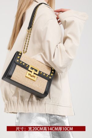 Womenâ€™s Woven Shoulder Bag - Casual Large Capacity for Spring/Summer 2025 Fashion