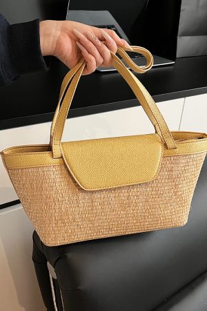 Womenâ€™s Woven Shoulder Bag - Casual Large Capacity for Spring/Summer 2025 Fashion