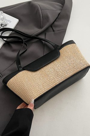 Womenâ€™s Woven Shoulder Bag - Casual Large Capacity for Spring/Summer 2025 Fashion