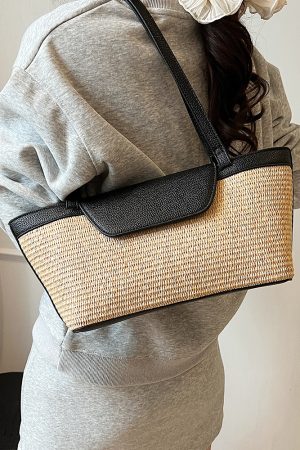 Womenâ€™s Woven Shoulder Bag - Casual Large Capacity for Spring/Summer 2025 Fashion