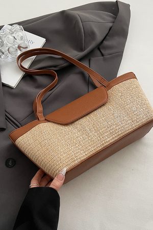 Womenâ€™s Woven Shoulder Bag - Casual Large Capacity for Spring/Summer 2025 Fashion