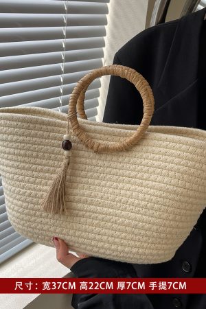 Womenâ€™s Woven Shoulder Bag - Casual Large Capacity for Spring/Summer 2025 Fashion