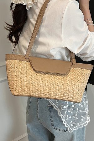Womenâ€™s Woven Shoulder Bag - Casual Large Capacity for Spring/Summer 2025 Fashion