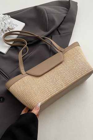 Womenâ€™s Woven Shoulder Bag - Casual Large Capacity for Spring/Summer 2025 Fashion