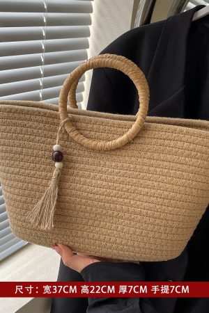 Womenâ€™s Woven Shoulder Bag - Casual Large Capacity for Spring/Summer 2025 Fashion