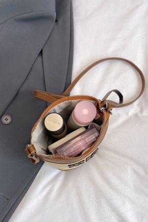 Woven Straw Bucket Bag for Women - Summer Seaside Vacation Crossbody Phone Bag 2025