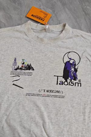 Wudang Mountain Printed Couple Short-Sleeve T-Shirt for Women - Loose Fit, Chinese Style Fashion, Trendy Casual Top