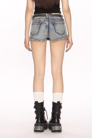 Y2K American Retro Distressed Ultra-Short Denim Skirt for Women - Summer Bodycon Sexy Slim Fit with Lining