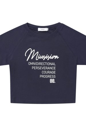 Y2K American Style Shoulder Crop Top for Women - Slim Fit, Short Sleeves, Waist Exposure, Summer Letter Design